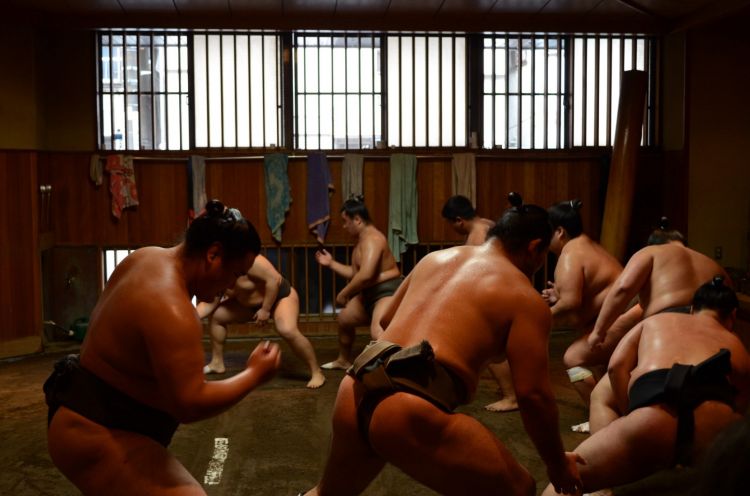 Menonton latihan pagi atlet sumo di Shitamachi. (jw-webmagazine.com)