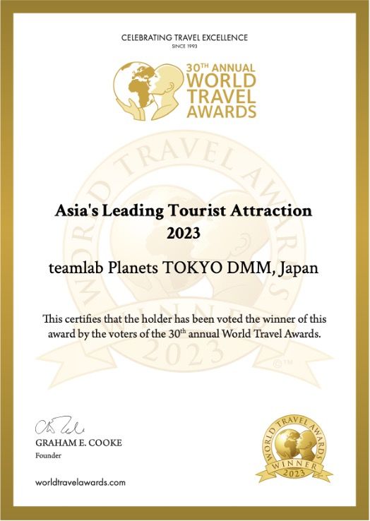 teamLab Planets Tokyo mendapatkan penghargaan World Travel Awards 2023