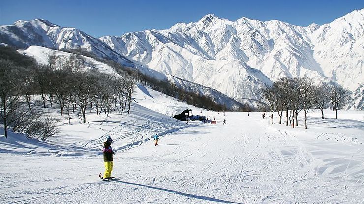 Pemandangan saat bermain ski di Hakuba (Japan Guide).