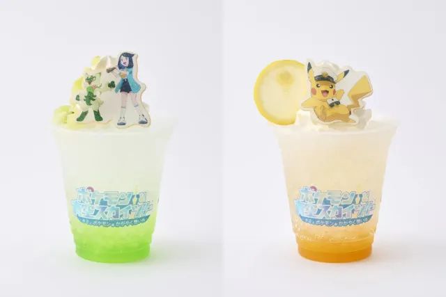 Liko dan Floragato Melon Sodas serta Captain Pikachu Fizzy Ginger Mango (Tokyo Skytree)