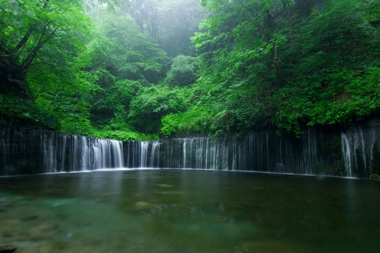 Air Terjun Shiraito yang menakjubkan di Karuizawa (go-nagano.net).