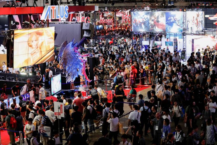 Keramaian yang terjadi selama pelaksanaan Tokyo Game Show (Reuters via The Japan Times).