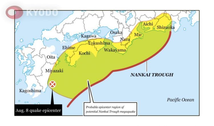 Bentangan Palung Nankai yang berpotensi menimbulkan gempa besar (Kyodo).