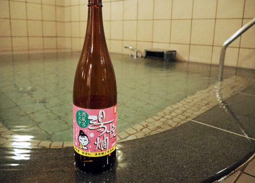 Berendam di kombinasi air panas onsen dan sake (ponshukan.com).