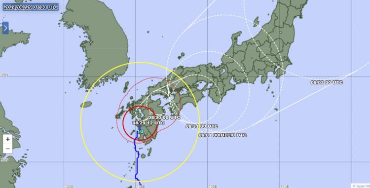 Laporan pergerakan Topan Shanshan (Badan Meteorologi Jepang via Kyodo).