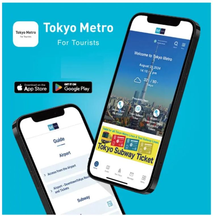 Tampilan aplikasi Tokyo Metro for Tourist (PR Times)