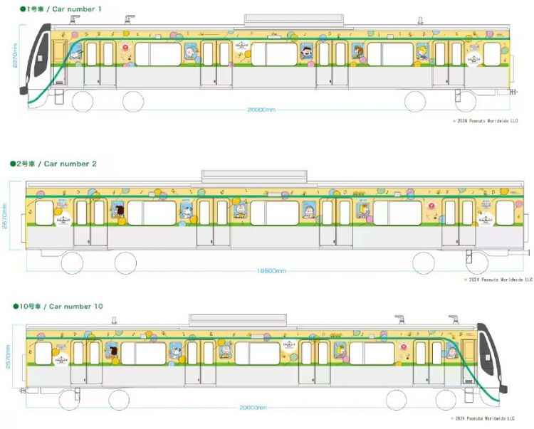 Desain eksterior Kereta Snoopy milik Tokyu Railways (PR Times)