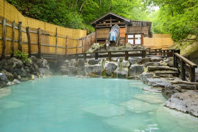 Pemandian air panas Zao Dai Rotemburo di Zao Onsen