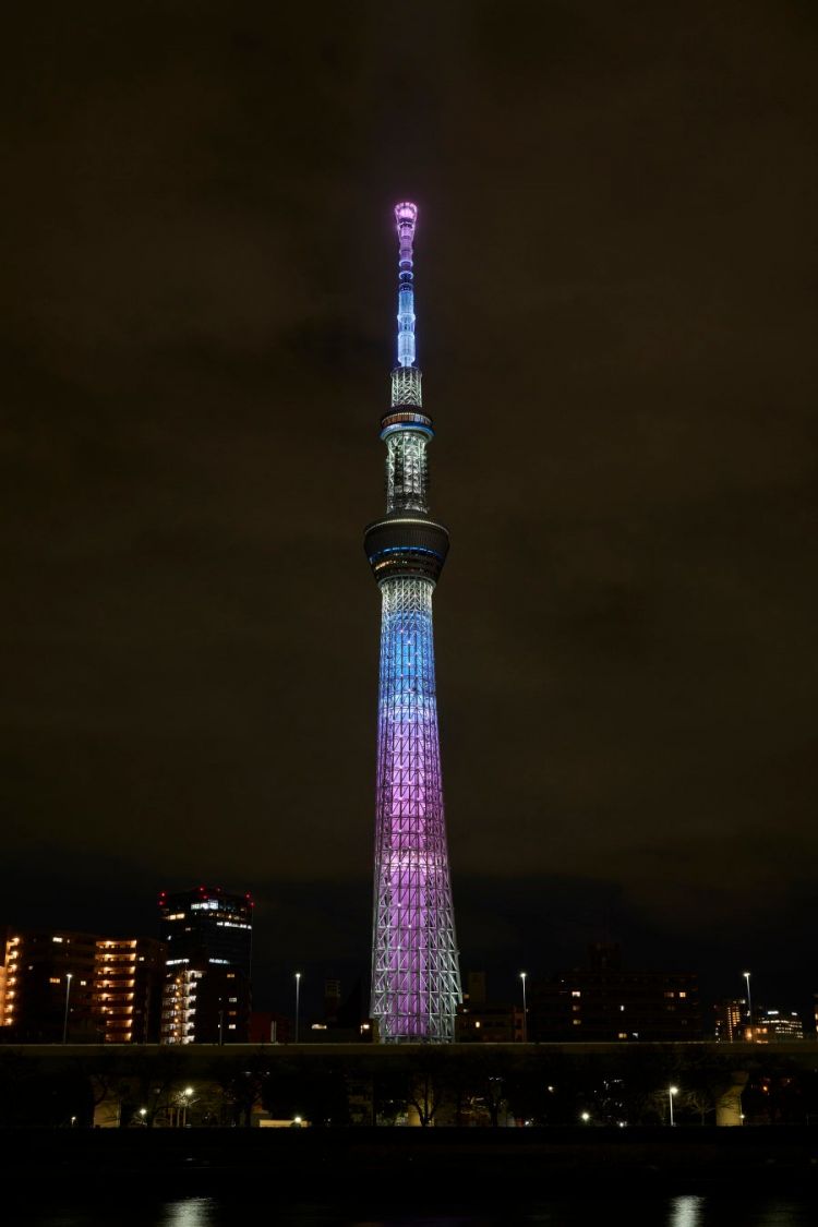 Menara Tokyo Skytree akan menampilkan iluminasi dengan warna bunga sakura