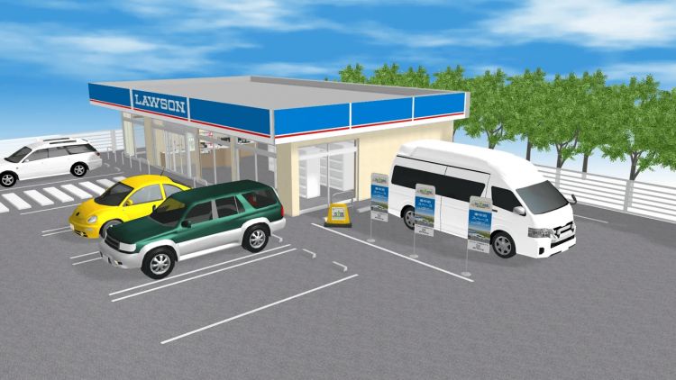 Ilustrasi. camping di lahan parkir Lawson (PR Times)