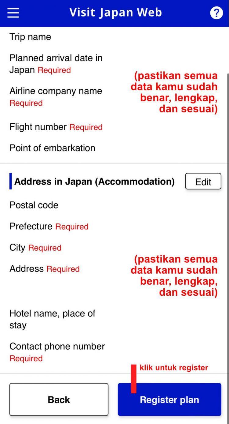 Cara Mengisi Visit Japan Web (VJW)