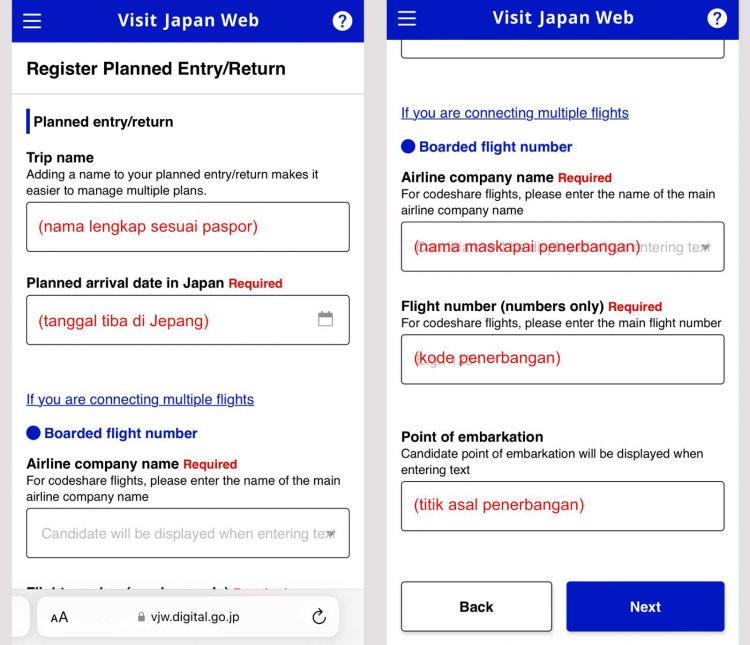 Cara Mengisi Visit Japan Web (VJW)