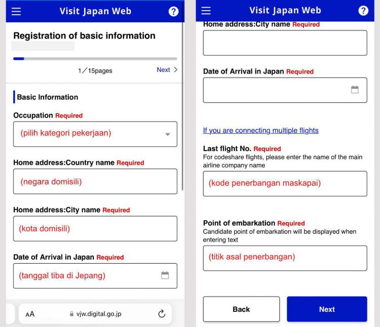 Cara Mengisi Visit Japan Web (VJW)