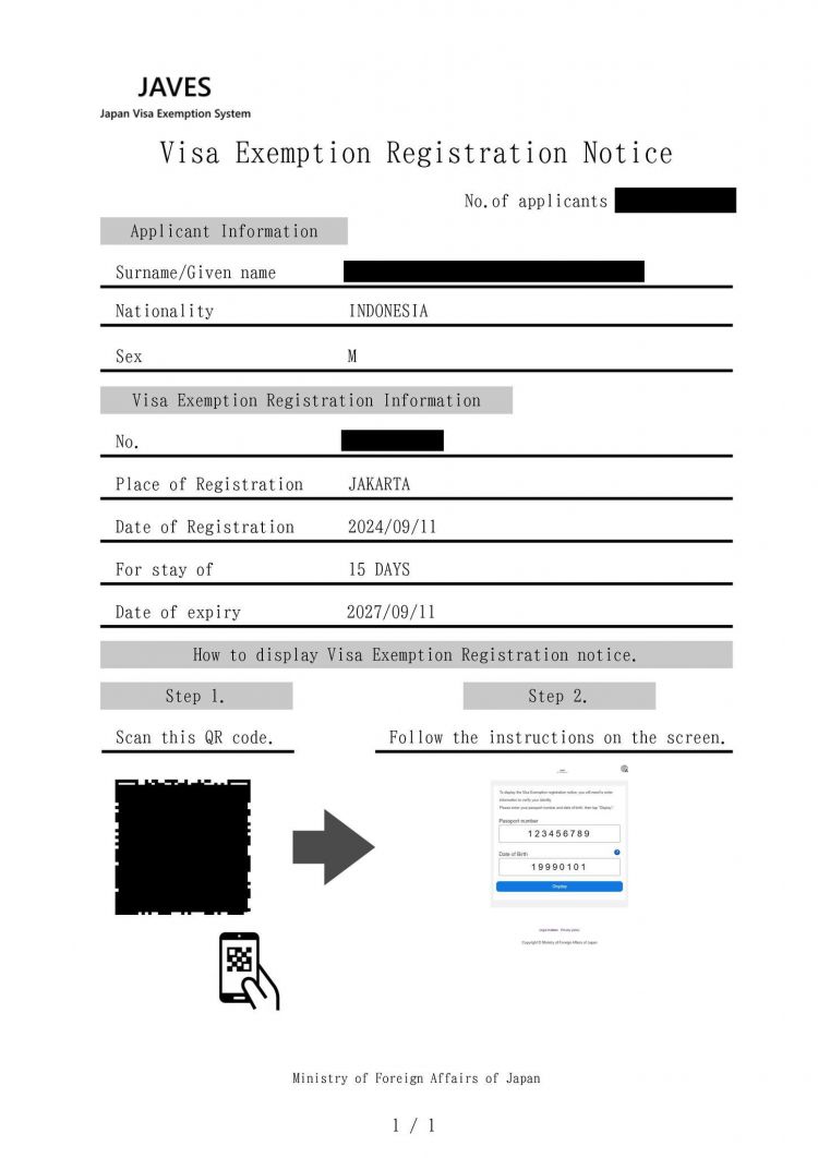 Japan Visa Exemption System (JAVES)