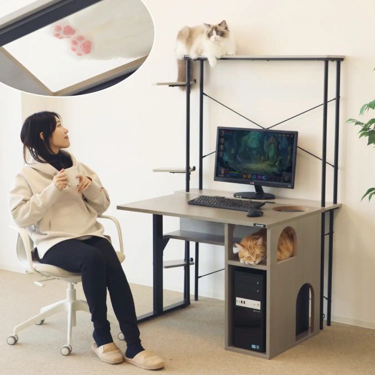 Neko House Desk - Meja Kerja Unik Khusus Pecinta Kucing